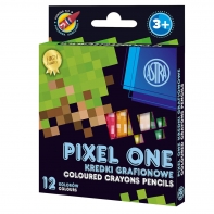 Kredki grafionowe z glinki kaolinowej 12 kolorów ASTRA PIXEL ONE