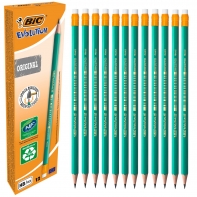 12 x ołówek hb/2 BIC evolution original z gumką, wykonany z żywicy bezdrzewnej