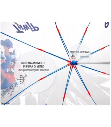 Parasolka dziecięca przezroczysta bezpieczna PERLETTI Spiderman