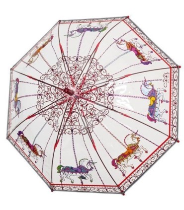Automatyczna parasolka dziecięca przezroczysta głęboka PERLETTI karuzela koniki