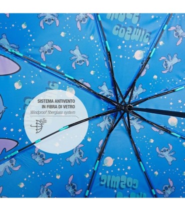 Składana do plecaka parasolka dziecięca PERLETTI włókno niebieska STITCH