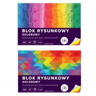 BLOK RYSUNKOWY KOLOROWY, A4, 10 KARTEK, 80g, INTERDRUK