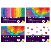 BLOK RYSUNKOWY KOLOROWY, A4, 10 KARTEK, 80g, INTERDRUK