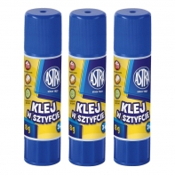 3 x KLEJ SZKOLNY ASTRA W SZTYFCIE 8 g SUPER MOCNY, NIE MARSZCZY PAPIERU