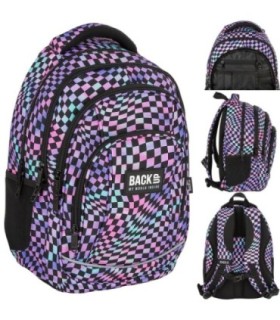 Plecak szkolny czterokomorowy 26 L Derform BACKUP model A SZACHOWNICA CRAZY