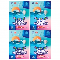 4 szt. x Blok techniczny Astra 10 pastelowych, kolorowych kartek A4