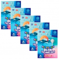 5 szt. x Blok techniczny Astra 10 pastelowych, kolorowych kartek A4