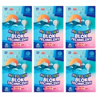 6 szt. x Blok techniczny Astra 10 pastelowych, kolorowych kartek A4