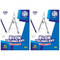 Blok techniczny biały A3 ASTRA 10 arkuszy 170g