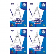 Blok techniczny biały A3 ASTRA 10 arkuszy 170g
