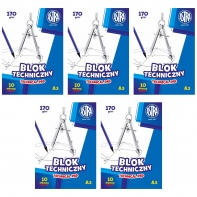 Blok techniczny biały A3 ASTRA 10 arkuszy 170g
