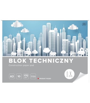 2 SZT. X BLOK TECHNICZNY BIAŁY A3 INTERDRUK 10 ARKUSZY 170g