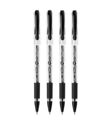 4 SZT. X DŁUGOPIS ŻELOWY BIC GEL-OCITY STIC CIENKA KOŃCÓWKA 0,5MM, CZARNY