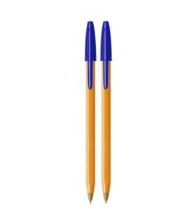 2 SZT x DŁUGOPIS BIUROWY ZE SKUWKĄ BIC ORANGE ORIGINAL FINE 0,8 MM, NIEBIESKI