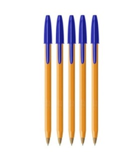 5 SZT x DŁUGOPIS BIUROWY ZE SKUWKĄ BIC ORANGE ORIGINAL FINE 0,8 MM, NIEBIESKI