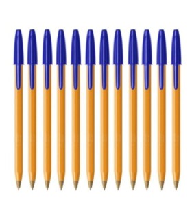 12 SZT x DŁUGOPIS BIUROWY ZE SKUWKĄ BIC ORANGE ORIGINAL FINE 0,8 MM, NIEBIESKI