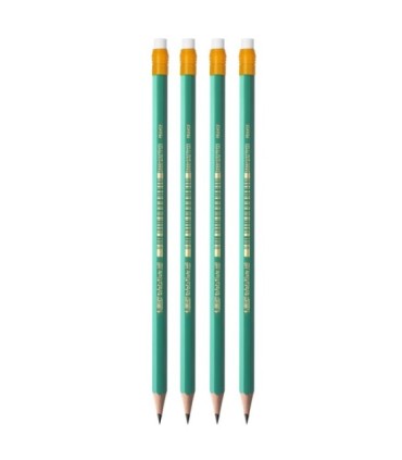 4 x ołówek hb/2 BIC evolution original z gumką, wykonany z żywicy bezdrzewnej
