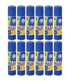12x klej szkolny, biurowy w sztyfcie 15 g  ASTRA, mocny, niemarszczący papieru