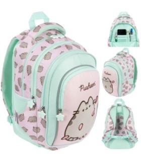 PLECAK SZKOLNY 4-KOMORY 22L ST.MAJEWSKI BP58 PUSHEEN PINK kotek