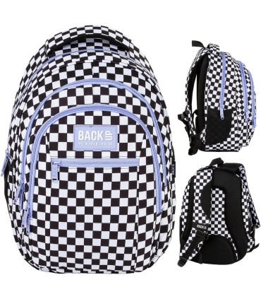 Plecak szkolny 26 L trzykomorowy Derform BACKUP model O SZACHOWNICA F