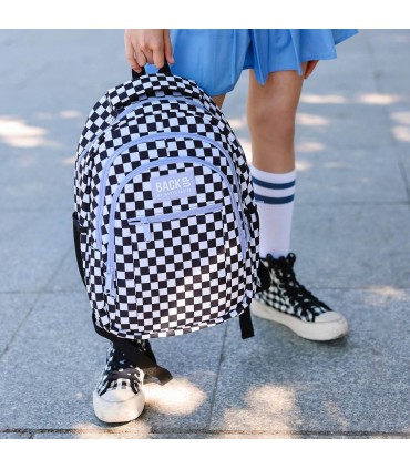 Plecak szkolny 26 L trzykomorowy Derform BACKUP model O SZACHOWNICA F