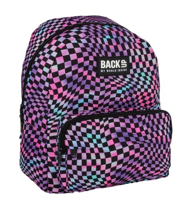 Plecak szkolny jednokomorowy lekki Derform BACKUP model C SZACHOWNICA CRAZY