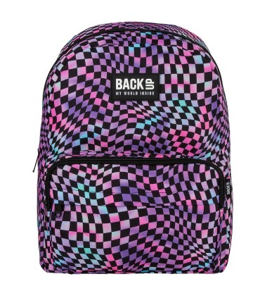 Plecak szkolny jednokomorowy lekki Derform BACKUP model C SZACHOWNICA CRAZY