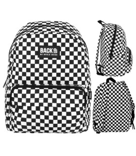 Plecak szkolny jednokomorowy lekki Derform BACKUP model C SZACHOWNICA