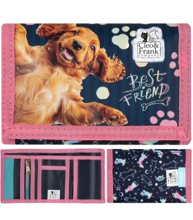 Portfel dziecięcy zapinany na rzep Derform CLEO&FRANK PIESEK golden RETRIVER
