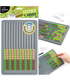 LICZYDŁO szkolne płaskie do nauki liczenia do plecaka 12 rzędów KIDEA