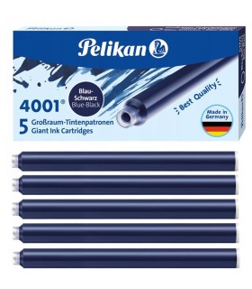 Naboje do piór długie granatowe PELIKAN opakowanie 5 sztuk po 1,4 ml