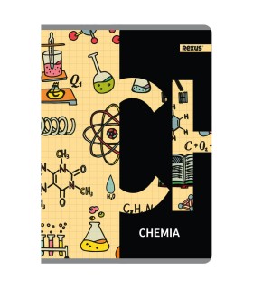 ZESZYT A5 CHEMIA, 60 KARTEK, KRATKA, SREBRNA METALIZA BENIAMIN / REXUS