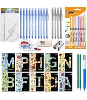 MEGA zestaw wyprawka szkolna do klas 7-8 i liceum, BIC, XXL 40 elementów w tym 10 zeszytów przedmiotowych