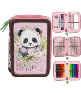 PIÓRNIK SZKOLNY POTRÓJNY Z WYPOSAŻENIEM DERFORM PANDA