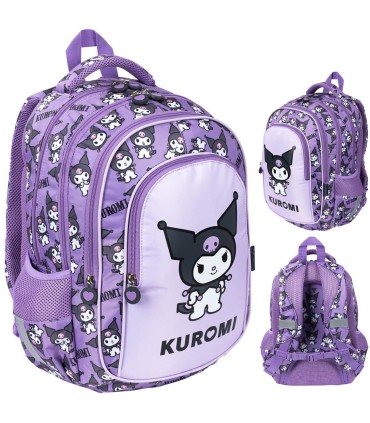 Plecak szkolny trzykomorowy dla klas 1-3 St.- Majewski KUROMI VIOLET