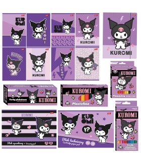 Wyprawka szkolna / Zestaw plastyczny + 8 zeszytów: 4x kratka, 4x trzylinia  St.Majewski Kuromi