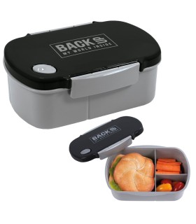 Śniadaniówka z dwiema przegródkami BackUP szaro-czarna