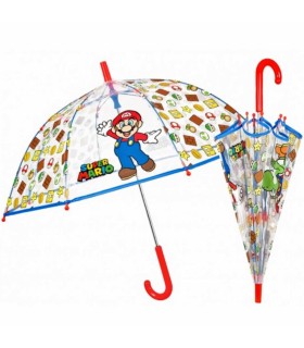Głęboka bezpieczna parasolka dziecięca PERLETTI przezroczysta SUPER MARIO