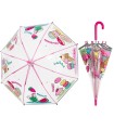 Głęboka bezpieczna parasolka dziecięca PERLETTI przezroczysta SŁODYCZE