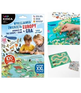 Wyklejanka KIDEA ZWIERZĘTA EUROPY Gdzie one żyją? + gra planszowa