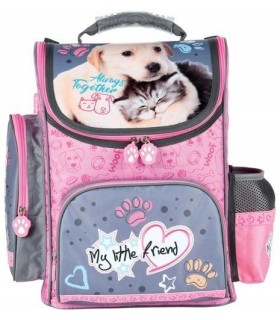 Tornister szkolny ST.MAJEWSKI MY LITTLE FRIEND piesek labrador i kotek