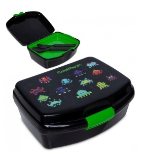 Śniadaniówka szkolna z wyjmowaną tacką i sztućcami COOLPACK RUMI PIXELE
