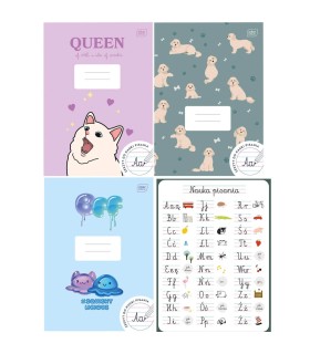 3x ZESZYT A4 DO NAUKI PISANIA, 32 KARTKI, W TRZY LINIE, dla dziewczynki