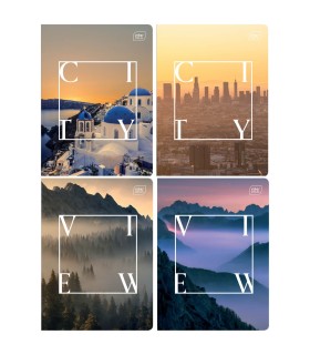 4x ZESZYT A5, 80 KARTEK, KRATKA, CITY VIEW MIASTA I KRAJOBRAZY INTERDRUK