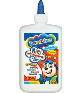 Klej introligatorski z aplikatorem 250 g do papieru, drewna, tkanin BAMBINO