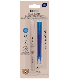 DŁUGOPIS WYMAZYWALNY 0,7 MM BEBE BEŻOWY + 2 WKŁADY INTERDRUK