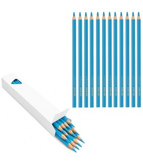 12 X KREDKA TRÓJKĄTNA SUPER SIZE GRAFIT 4 MM NIEBIESKA ST. MAJEWSKI
