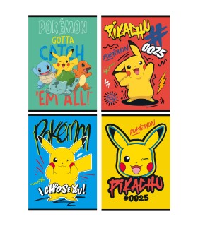 4 SZT. X ZESZYT A5, 16 KARTEK, KRATKA, POKEMON PIKACHU, KAŻDY INNY