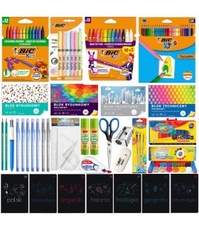 MEGA zestaw wyprawka szkolna do klas 4-6, BIC, XXL 89 elementów w tym 7 zeszytów przedmiotowych